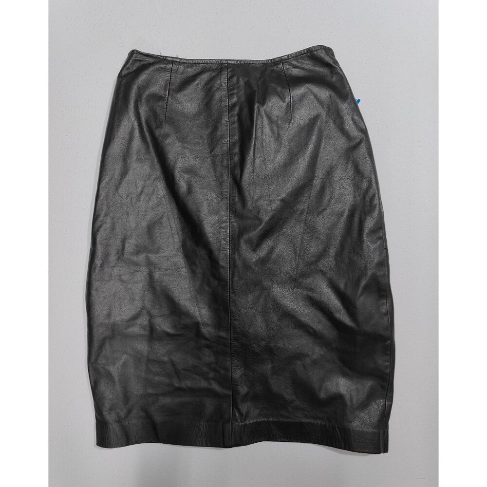 Rinzi International Collection Black Genuine Leather Skirt Size 6